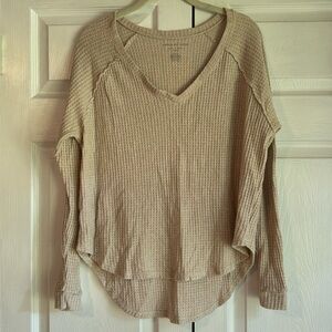 American Eagle Soft & Sexy Plush waffle knit sweater 🤎